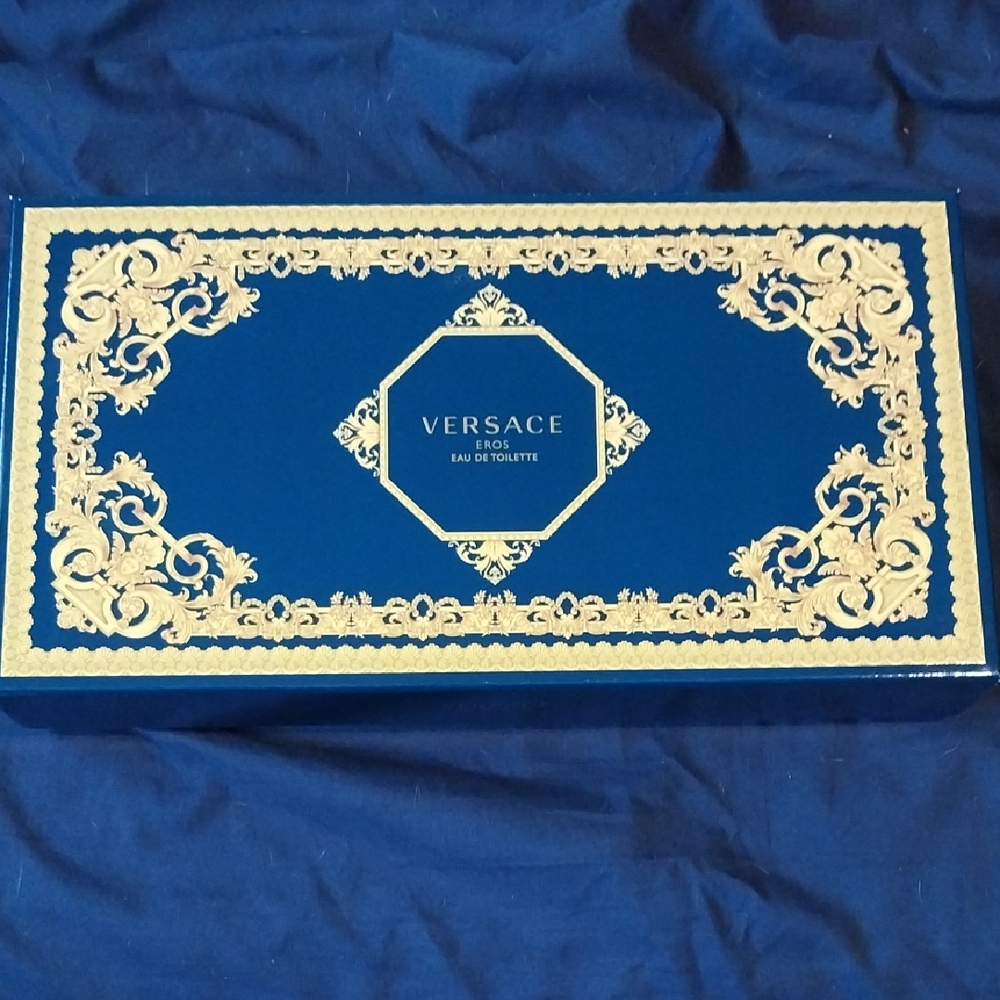 Versace Eros Blue and Gold Box